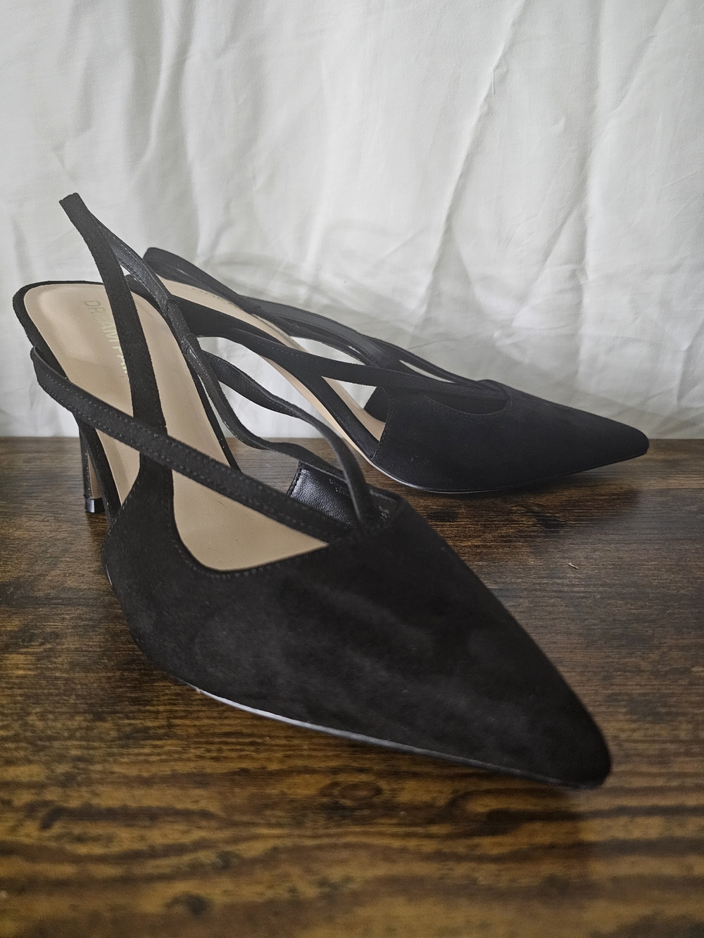 Dream Pairs Black Pointed Slingback Heels
